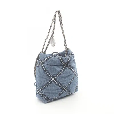 Pre-owned Chanel Navy Denim Shoulder Bag ()