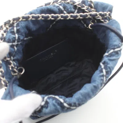 Pre-owned Chanel Navy Denim Shoulder Bag ()