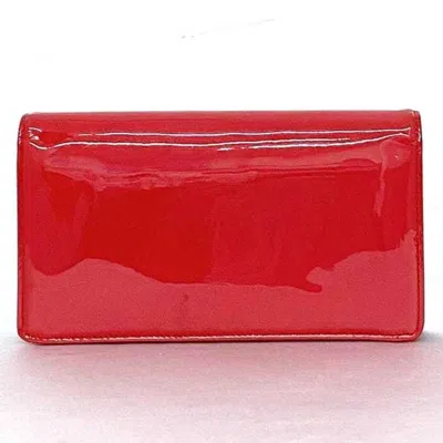 Pre-owned Chanel Pink Patent Leather Leather Long Wallet (bi-fold) ()