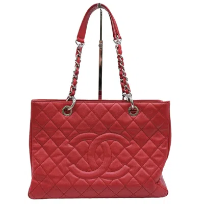 Pre-owned Chanel Red Color Caviar Leather Tote Bag ()