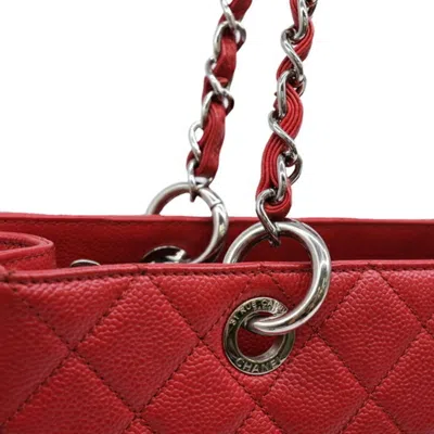 Pre-owned Chanel Red Color Caviar Leather Tote Bag ()