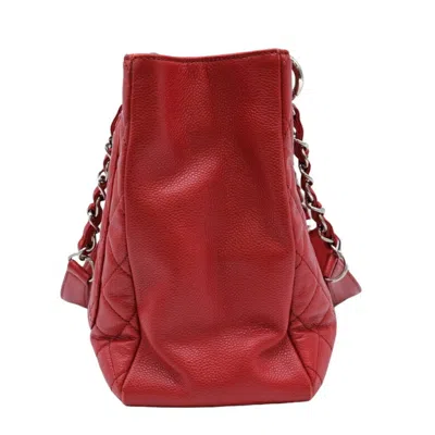Pre-owned Chanel Red Color Caviar Leather Tote Bag ()