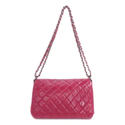 Pre-owned Chanel Red Color Leather Shoulder Bag ()