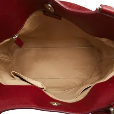 Pre-owned Dior Christian  Beige Red Color Canvas Leather Tote Bag () In Beige, Red Color