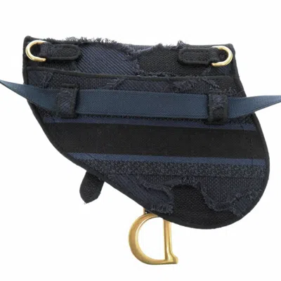 Pre-owned Dior Christian  Camouflage Navy Canvas Fanny Pack Saddle Bag () In Camouflage, Navy