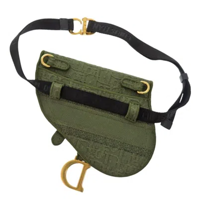 Pre-owned Dior Christian  Khaki Canvas Fanny Pack Saddle Bag ()