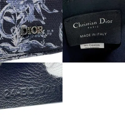 Pre-owned Dior Christian  Navy Canvas Leather Shoulder Bag ()