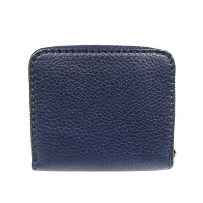 Pre-owned Dior Christian  Navy Leather Wallet (bi-fold) ()