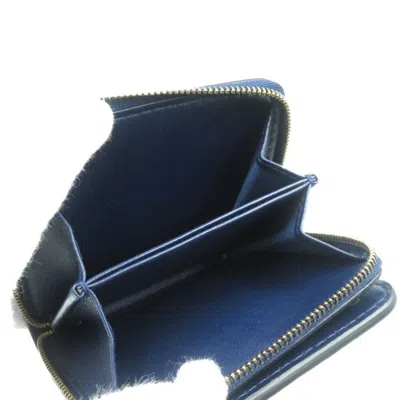 Pre-owned Dior Christian  Navy Leather Wallet (bi-fold) ()