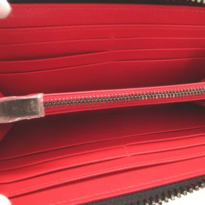 Pre-owned Christian Louboutin Black Leather Long Wallet (bi-fold) ()