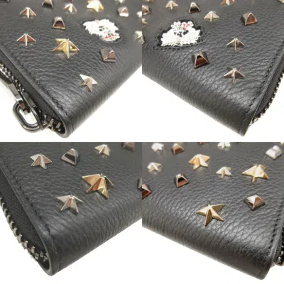 Pre-owned Christian Louboutin Black Leather Long Wallet (bi-fold) ()