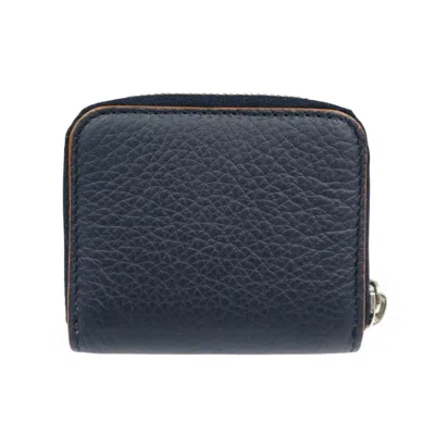Pre-owned Dior Homme Navy Orange Leather Coin Purse/coin Case () In Navy, Orange