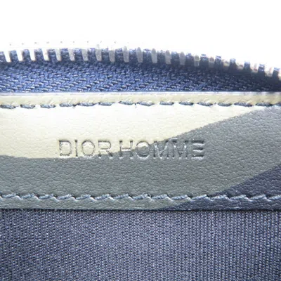 Pre-owned Dior Homme Navy Orange Leather Coin Purse/coin Case () In Navy, Orange
