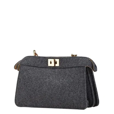 Pre-owned Fendi Gray Felt Shoulder Bag ()