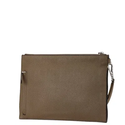 Pre-owned Fendi Grayish Leather Clutch Bag ()