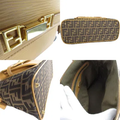 Pre-owned Fendi Zucca Brown Canvas Handbag Shoulder Bag ()