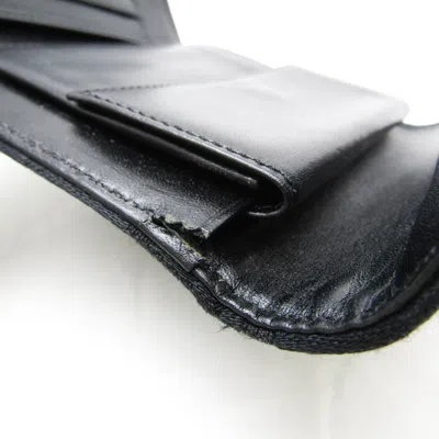Pre-owned Fendi Zucchino Black Canvas Leather Wallet (tri-fold) ()