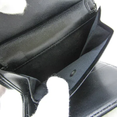 Pre-owned Fendi Zucchino Black Canvas Leather Wallet (tri-fold) ()