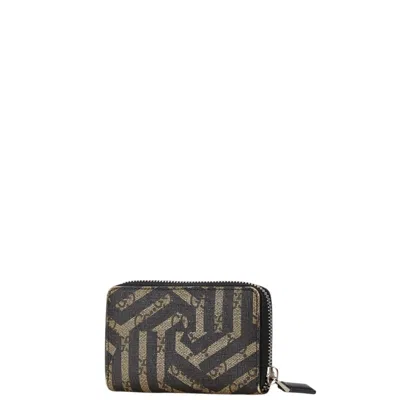 Pre-owned Gucci Beige Black Pvc Leather Coin Purse/coin Case () In Beige, Black