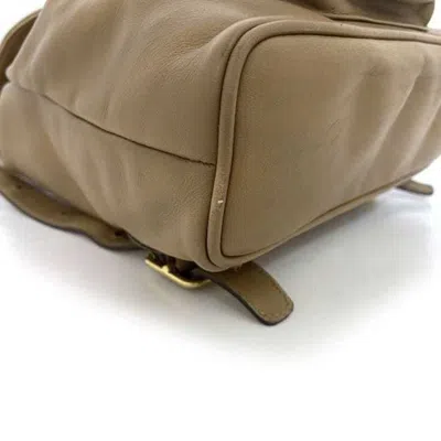 Pre-owned Gucci Beige Leather Bamboo Backpack ()
