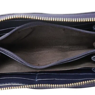 Pre-owned Gucci Beige Navy Canvas Leather Coin Purse/coin Case () In Beige, Navy