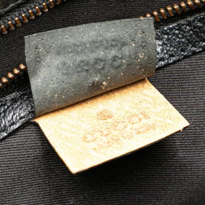 Pre-owned Gucci Black Canvas Leather Shoulder Bag ()