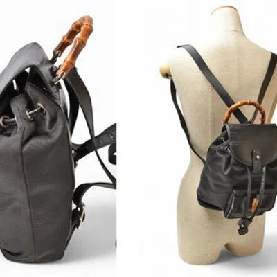 Pre-owned Gucci Black Leather Backpack ()