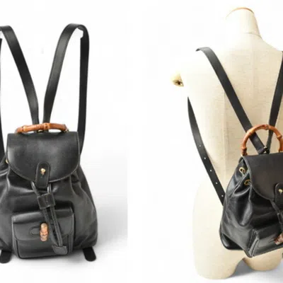 Pre-owned Gucci Black Leather Backpack ()