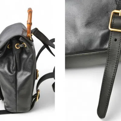 Pre-owned Gucci Black Leather Backpack ()