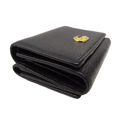 Pre-owned Gucci Black Leather Wallet (tri-fold) ()