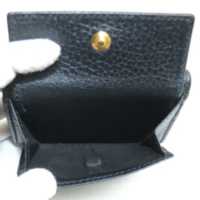 Pre-owned Gucci Black Leather Wallet (tri-fold) ()