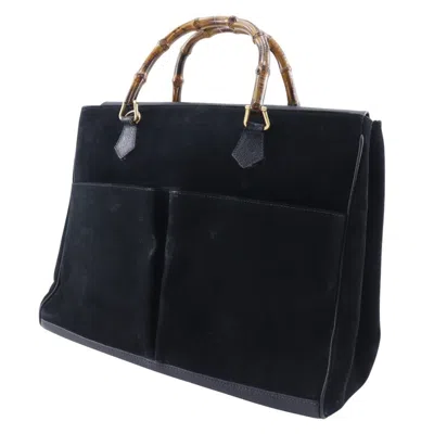 Pre-owned Gucci Black Suede Tote Bag ()