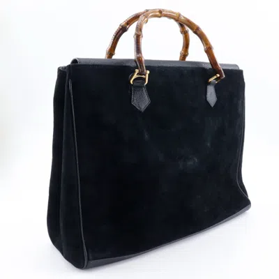 Pre-owned Gucci Black Suede Tote Bag ()
