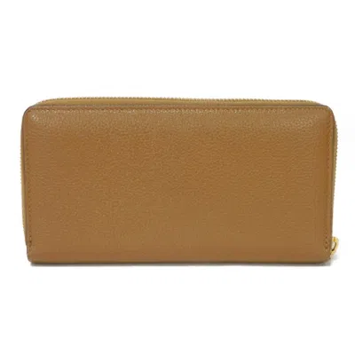 Pre-owned Gucci Brown Leather Long Wallet (bi-fold) ()