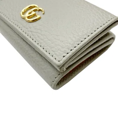 Pre-owned Gucci Gray Leather Wallet (tri-fold) ()