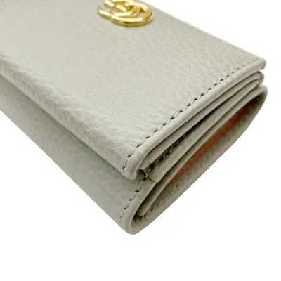 Pre-owned Gucci Gray Leather Wallet (tri-fold) ()