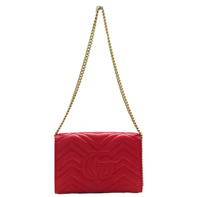 Pre-owned Gucci Red Color Leather Shoulder Bag ()