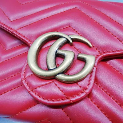 Pre-owned Gucci Red Color Leather Shoulder Bag ()