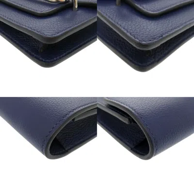 Pre-owned Hermes Bleu Saphir Blue Zephyr Evercalf Leather Coin Purse/coin Case () In Bleu Saphir, Blue Zephyr