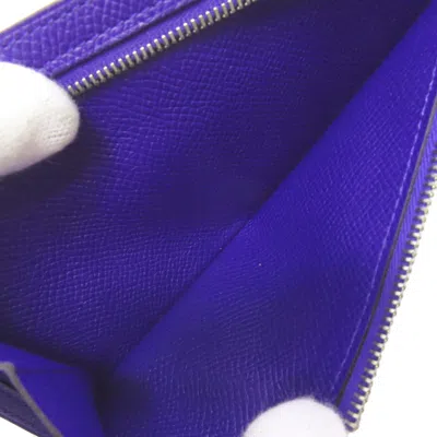 Pre-owned Hermes Blue Electric Epsom Leather Coin Purse/coin Case ()