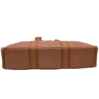 Pre-owned Hermes Brown Canvas Leather Handbag Tote Bag ()