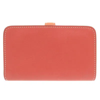 Pre-owned Hermes Crevette Sanguine Swift Leather Coin Purse/coin Case () In Crevette, Sanguine