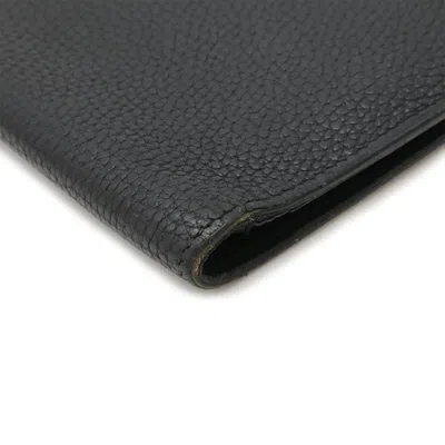 Pre-owned Hermes Dogon Duo Black Leather Long Wallet (bi-fold) ()