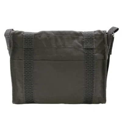 Pre-owned Hermes Gray Nylon Canvas Shoulder Bag ()