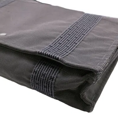 Pre-owned Hermes Gray Nylon Canvas Shoulder Bag ()