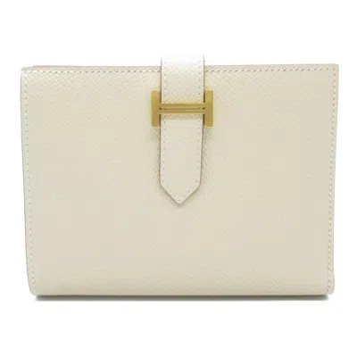 Pre-owned Hermes Ivory Leather Wallet (bi-fold) ()