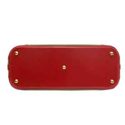 Pre-owned Hermes Khaki Rouge Garance Toile Officier Box Calf Leather Handbag Shoulder Bag () In Khaki, Rouge Garance