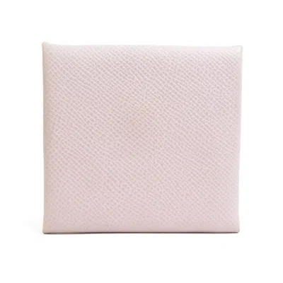 Pre-owned Hermes Light Pink Leather Coin Purse/coin Case ()
