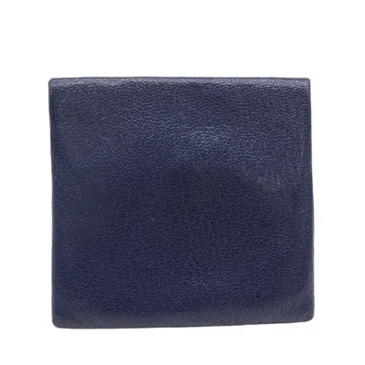 Pre-owned Hermes Navy Swift Leather Coin Purse/coin Case ()