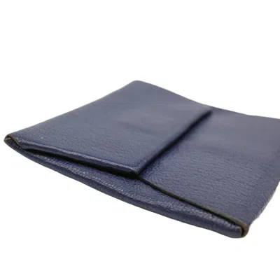 Pre-owned Hermes Navy Swift Leather Coin Purse/coin Case ()